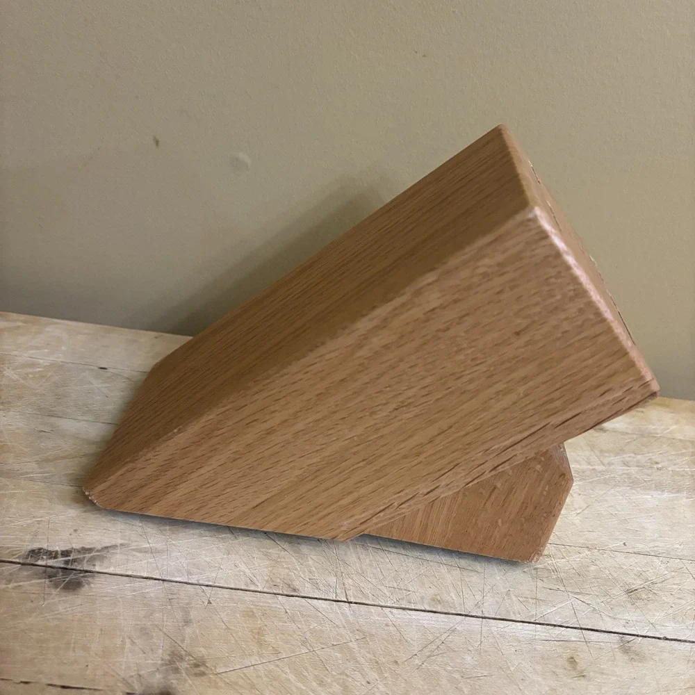 CUTCO 8‎ Slot Solid Wood Honey Oak Knife Block Holder Made in USA Vtg
